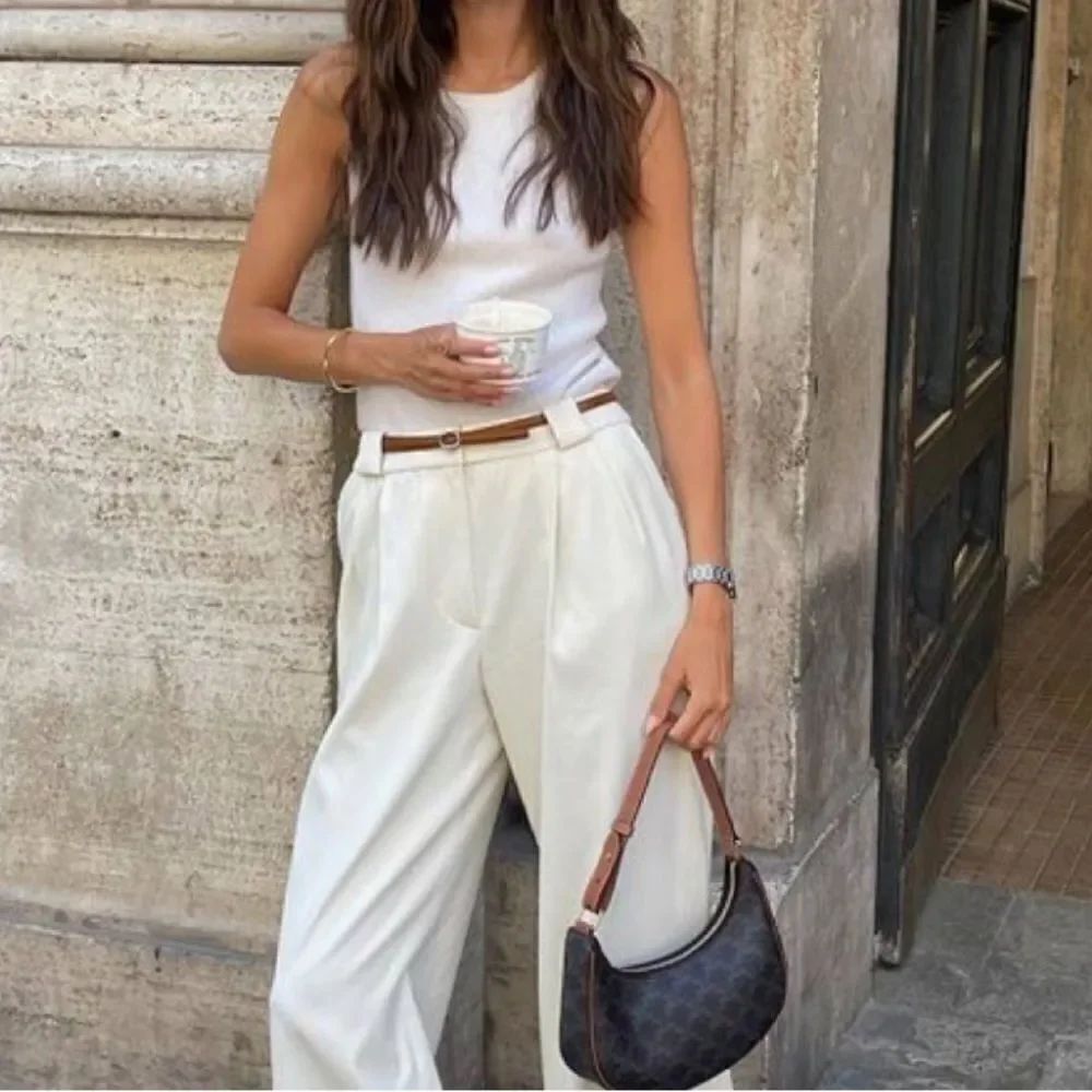 White sweater tank top